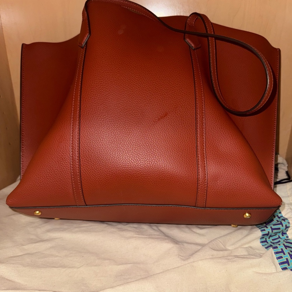 Tory Burch Cognac Leather Tote - Picture 8 of 8
